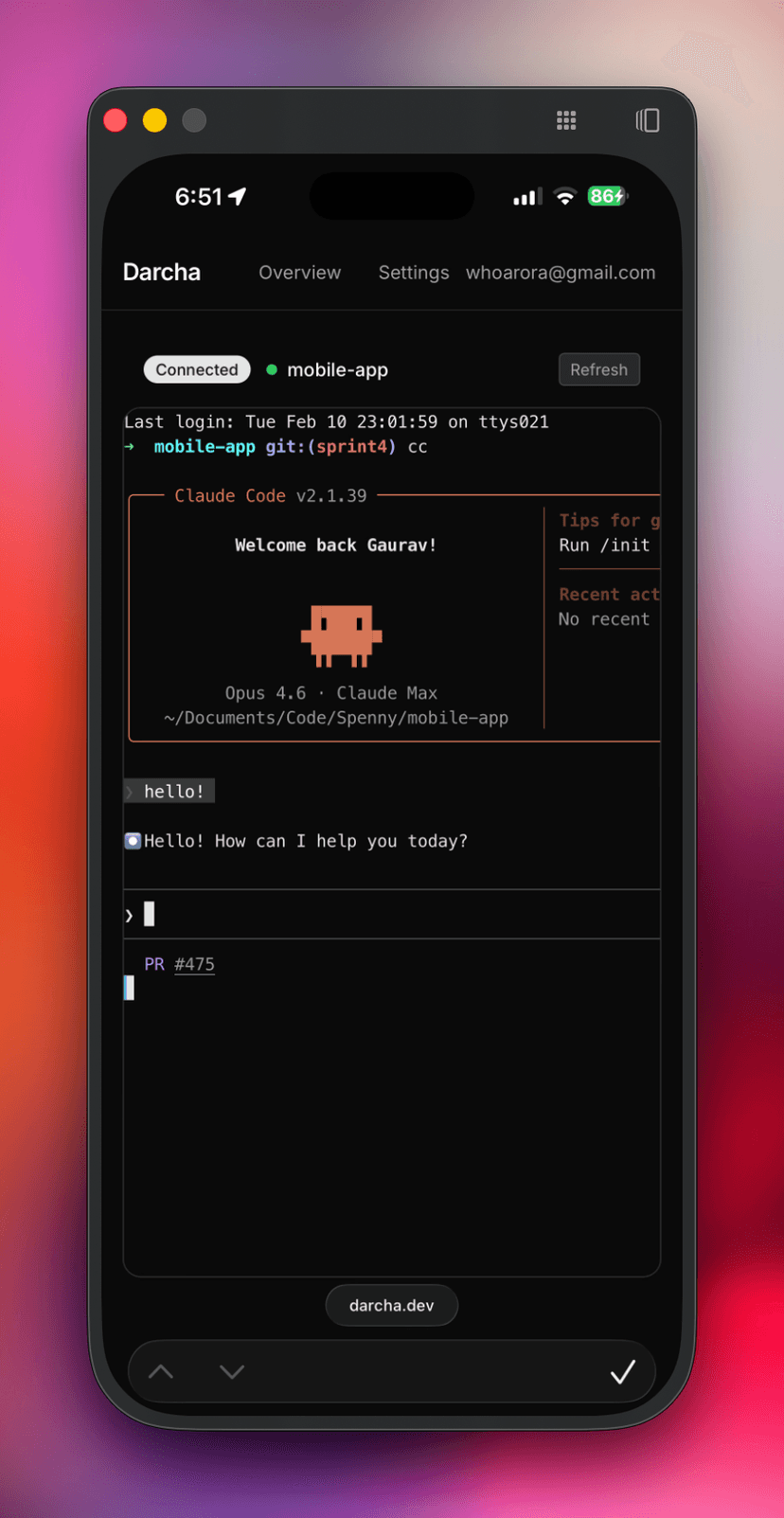 Access terminals from web and mobile — mobile